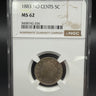 1883 No Cents Liberty Head Nickel NGC MS62 obverse