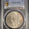 1888 Morgan Dollar PCGS MS63 obverse