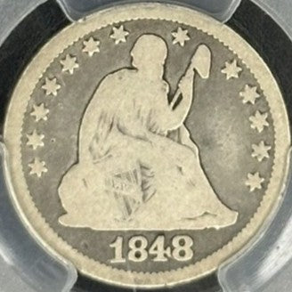 1848 Seated Liberty Quarter PCGS G06 obverse full slab