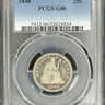 1848 Seated Liberty Quarter obverse detail