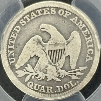 1842 Seated Liberty Quarter PCGS G06 reverse full slab