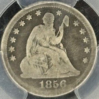 1856-O Seated Liberty Quarter PCGS VG08 obverse full slab