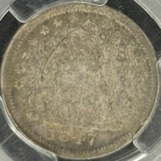 1847-O Seated Liberty Quarter PCGS CAC F12 obverse full slab