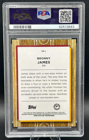 2023 Bronny James #PP-1 Bowman University Chrome - Prodigal Playmakers (RC) PSA 10