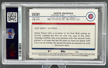 2024 Shota Imanaga Topps Update Holiday (RC) #US281 Baseball Card PSA 10