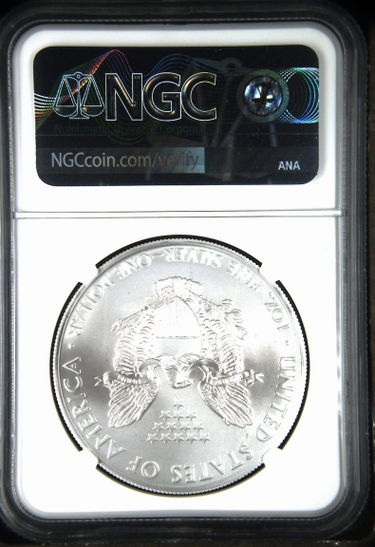 2013-(S) American Silver Eagle NGC MS70 John Mercanti signed reverse