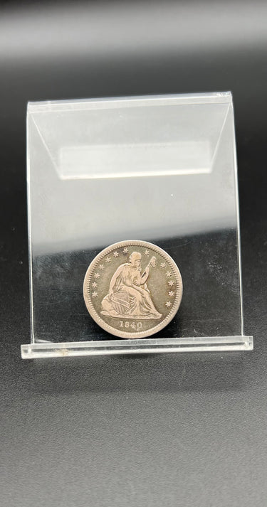 1840-P Seated Liberty Quarter 25C Drapery Variety Silver Coin VF