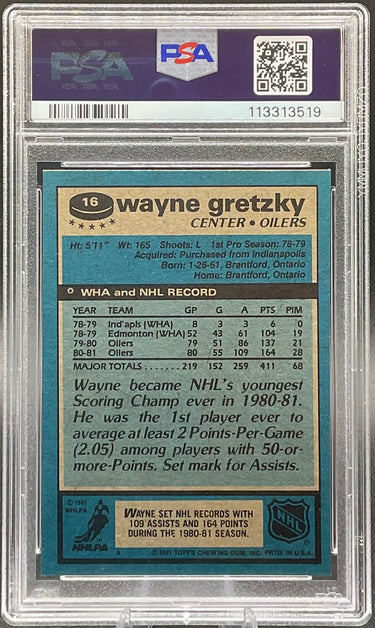 1981 Topps Wayne Gretzky #16 PSA Near Mint 8