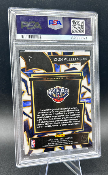 2021 Panini Select Zion Williamson #1 Turbo Charged Blue Prizm Gem Mint 10