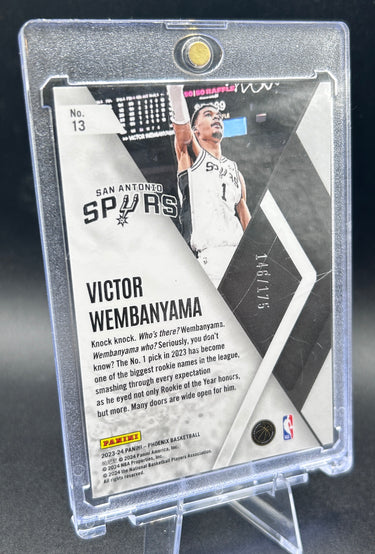 2023-24 Panini #13 RC Victor Wembanyama Instant Phenom Green Lazor 146/175