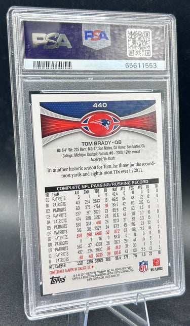 2012 Topps Tom Brady #440 White Jersey PSA Mint 9