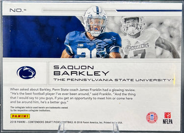 2018 Panini Contenders Draft Picks Saquon Barkley School Colors #5 RC
