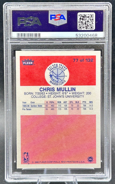 1986 Fleer Chris Mullin #77 PSA 7 Near Mint