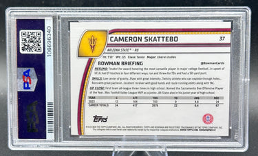 2024 Bowman U Chrome Cameron Skattebo #37 Blue Refractor PSA Mint 9 131/199
