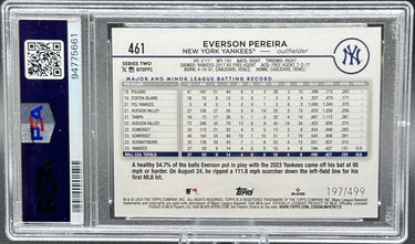 2024 Topps Everson Pereira #461 Green Foil PSA Gem Mint 10 197/499