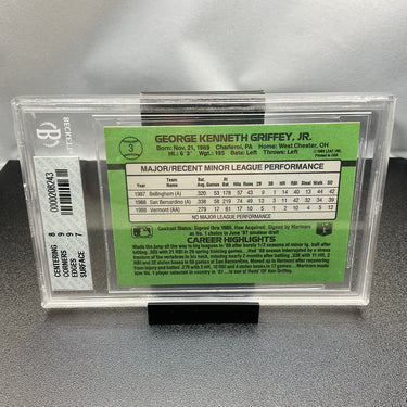 1989 Ken Griffey Jr #3 Donruss Baseball Card Beckett 8.0 NM-MT (308156)