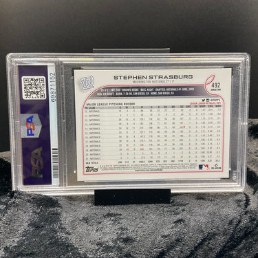 2022 Topps #492 Stephen Strasburg PSA GEM MINT 10 – The Ace Who Dominates the Big Stage! (320553)