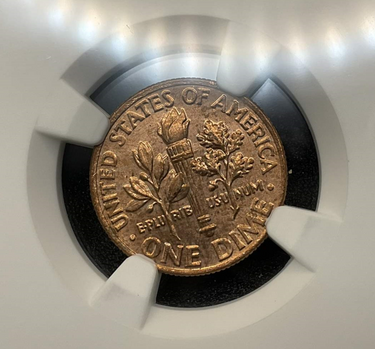 2022-P Roosevelt Dime: A Missing Reverse Clad Layer Error with Full Bands (FB) (309138)