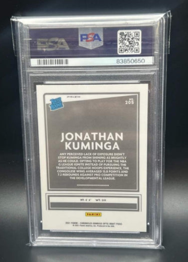 2021 Jonathon Kuminga Chronicles DP 'Black' #205 PSA GEM MINT 10