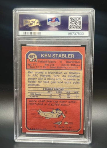 1973 Ken Stabler Topps #487 Football Card EX-MT 6