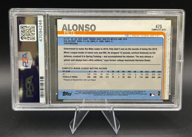 2019 Pete Alonso Complete Set 'No Sock Showing' Rookie Topps #475 Baseball Card
