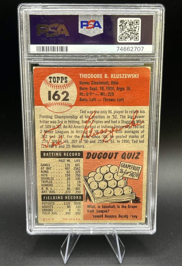 1953 Ted Kluszewski Topps #162 Baseball Card