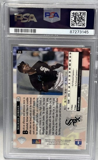 1994 Michael Jordan Chicago White Sox Upper Deck Rookie Baseball Card PSA MINT 9 (289684)