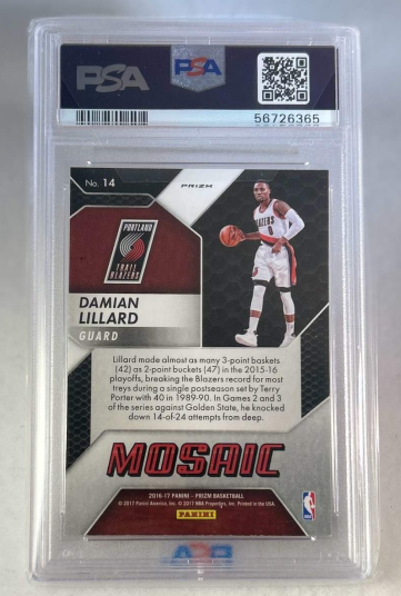 2016 Panini Prizm Damian Lillard Mosaic-Red #14 Basketball Card