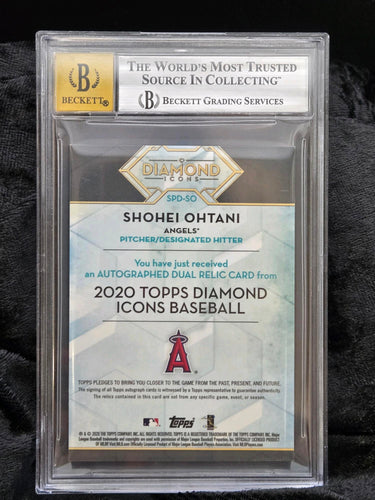 2020 Shohei Ohtani Topps Beckett Diamond Icons Relic Red Dual 8.5 NM-MT+ Auto 10