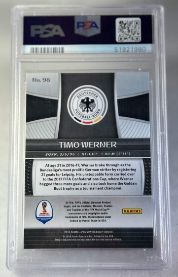 2018 Timo Werner Panini Prizm World Cup Card #98
