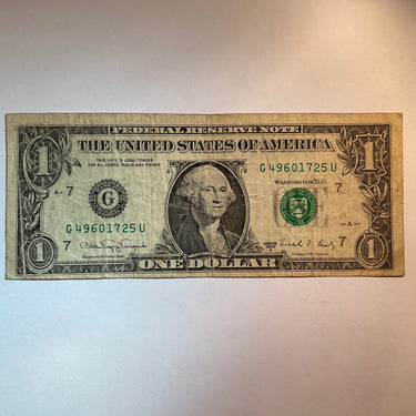 1988-A GUTTER FOLD $1 FEDERAL RESERVE ERROR NOTE CHICAGO ~F~